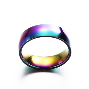 Titanium Steel Rainbow <b>Ring</b> 6Mm Electroplated Fashion Women's Jewelry Gift - Product Image 4