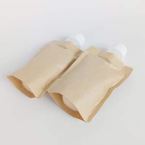 Pochette de recharge de qualité alimentaire Kraft avec logo personnalisé pour savon liquide huile pour le corps lotion crème emballage de soins de la peau - Product Image 4