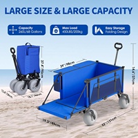 Chariot de plage pliable robuste en acier inoxydable, confortable, pour le camping et le golf, grand chariot de transport