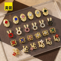 Nouveaux accessoires de manucure de luxe, motifs lapin et trèfle à quatre feuilles, petits strass décoratifs pour ongles, vente en gros, effet 3D porte-bonheur