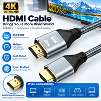 Câble HDMI 2.0 de haute qualité avec conducteurs plaqués or, 4K 60Hz 2160P 3D Full HD, mâle-mâle, pour affichage vidéo