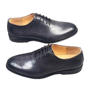 Chaussures Richelieu pour Hommes en Cuir Véritable, Bout Rond, à Lacets, Respirantes, pour le Bureau, Toutes Saisons, Semelle en Caoutchouc, Motif Uni - Product Image 5