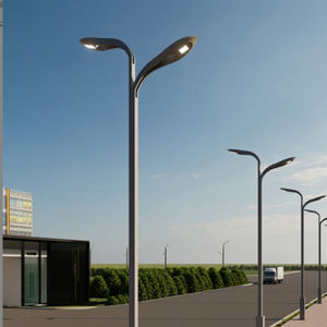 Lámpara de Paisaje de Brazo Vertical Curvo, Farola Decorativa de Columna para Calle, Poste de Luz para Zona Peatonal - Product Image 1