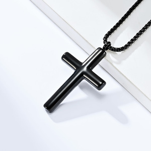 Minimalist <b>Cross</b> Necklace Stainless Steel Unisex Geometric Design Cool Sophisticated Style - Product Image 3