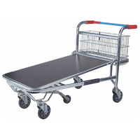 Chariot de manutention robuste DIKA DK-CT7 à quatre roues, structure en maille, roues en PU de 5 pouces pour une grande commodité
