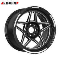 Delta Drag Race Roues de course en alliage décalées 15x4 15x7 15x8 avec finition de fraisage noire