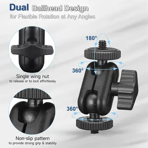 TongInno 15mm ABS di plastica a doppia sfera 1/4 ''vite braccio magico di montaggio per fotocamera Monitor Video luce treppiede microfonico - Product Image 3