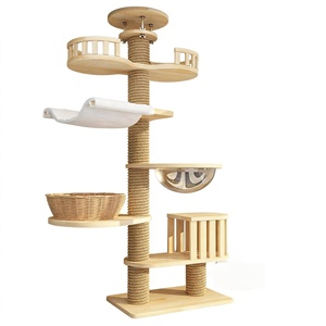 Produsen Grosir Pohon Panjat Kucing Mewah Modern dari Kayu Sisal Ramah Lingkungan dengan 4+ Tingkat Ketinggian yang Dapat Disesuaikan - Product Image 5