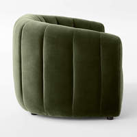 Vintage-Stil Dunkelgrünes Samt-Loveseat Geschwungene Form Wohnzimmermöbel für Zuhause und Apartment Luxus-Sofa