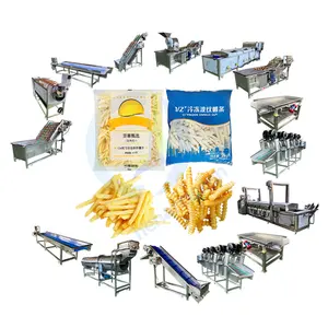 Compound Potato Chips French Fries Make Machine Half And Fried Frozen Fresh Potato Chips Production Line
