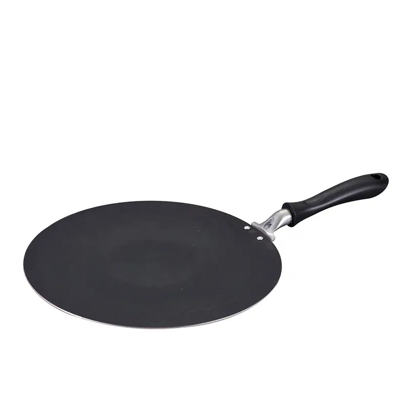 Custom Large Aluminium Pancake Crepe Maker Non Stick Tawa Pie Crepe Pan Round non stick pealla sheet flat frying pan