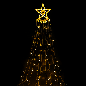 Ghirlanda di luci solari a cascata, 5m+2m, luce bianca calda; ideale per decorare esterni e creare atmosfere accoglienti. - Product Image 2