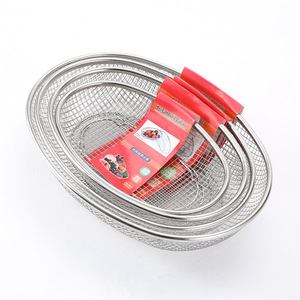 Stainless Steel Oval Vegetable Washing Basket Fruit <b>Mesh</b> <b>Strainer</b> Drain Basket Kitchen Sink Storage Basket - Product Image 4