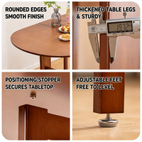 Table à manger pliante extensible en bambou, ovale, gain de place, pour cuisine et salle à manger, mobilier de maison