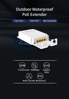 4-Anschlüsse 1000 Mbps wasserdichter POE-Verlängerungsprogramm 1 IN 3 OUT 10/100 Mbps für POE Switch NVR IP Kamera