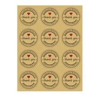 Étiquettes rondes en papier kraft beige, autocollants de remerciement pour les détaillants en ligne, les boutiques et les commerces, à utiliser sur les sacs et les enveloppes