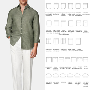 OEM Custom High-End camicie di <span class=keywords><strong>lino</strong></span> per gli uomini italiani Business Party matrimonio Casual filato tinto primavera stagione all'ingrosso - Product Image 4