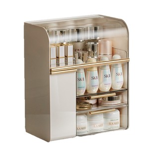 Cosmetic Storage Box Large Capacity Desktop Dustproof <b>Brush</b> Holder Skincare Organizer Modern <b>Pet</b> Material - Product Image 5