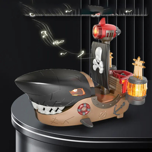 Jouet éducatif à piles lumineux en forme de <span class=keywords><strong>requin</strong></span> <span class=keywords><strong>bateau</strong></span> <span class=keywords><strong>pirate</strong></span> avec son jouet de <span class=keywords><strong>bateau</strong></span> électrique pour les enfants - Product Image 5