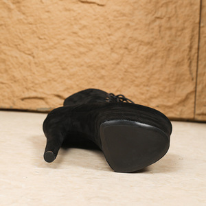 Bottines d'hiver Gleibo en daim à lacets, talons aiguilles 8 cm+, talon fin, pour spectacle de danse exotique - Product Image 3