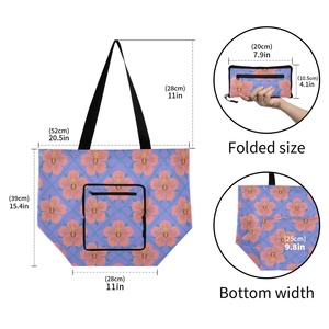 Aloha Hibiscus <b>Foldable</b> Polyester Large Shoulder Flower Outdoor Travel Grocery Shopping Tote <b>Bag</b> for Advertising & Daily Use - Product Image 3