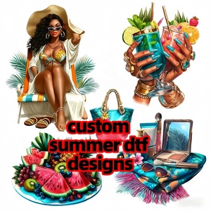 Transferencias Térmicas Personalizadas al por Mayor para <span class=keywords><strong>Camisetas</strong></span> con Colores Brillantes, Diseño de Chica Negra <span class=keywords><strong>en</strong></span> Verano, Listas para Prensado, Impresión <span class=keywords><strong>DTF</strong></span> - Product Image 5