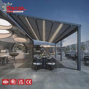 Pergola bioclimatique moderne en aluminium noir et blanc <span class=keywords><strong>3x3</strong></span> avec toit rétractable pour jardin, patio, cour arrière, auvent rétractable - Product Image 1