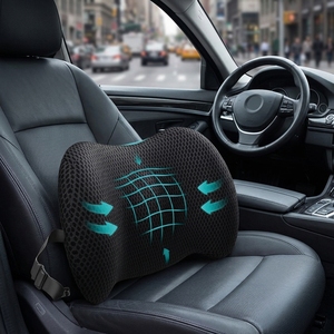 Stylish Comfortable Memory Foam Office Chair Lumbar Support Pillow Car <b>Back</b> <b>Cushion</b> Adjustable Shoulder Straps Ergonomic Seat - Product Image 5
