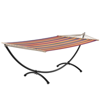 Hamac en acier avec structure, capacité jusqu'à 150 kg - 200 x 120 cm, support de jardin en métal - Base pour utilisation en extérieur