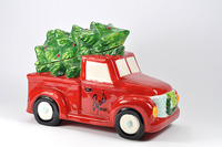 Camion de Noël en vente de gros Boîte à biscuits en céramique pour le stockage des aliments Boîte à biscuits pour biscuits