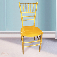 Chaise de banquet de mariage, chaise de salle à manger d'hôtel, chaise en bambou et plastique intégral, chaise Napoléon brillante en PP doré, chaise en plastique d'extérieur pour pelouse