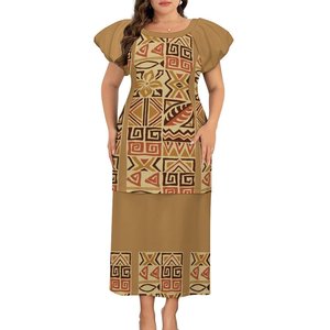 Colección de otoño, conjunto de dos piezas de diseño tradicional samoano polinesio personalizado, Mangas de burbuja de sésamo, estilo de moda <span class=keywords><strong>KPOP</strong></span> Natural - Product Image 5