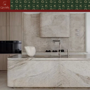 Isola da <span class=keywords><strong>Cucina</strong></span> in Marmo Taj Mahal GOLDKING, Bianco con Venature Grigie, Taglio di Precisione per Case di Lusso e Cucine di Design - Product Image 4