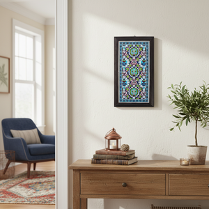 Decoración de Pared de Cerámica Pintada a Mano Turca, con Marco, 20x40 cm, Azulejo de Turquía - Product Image 3