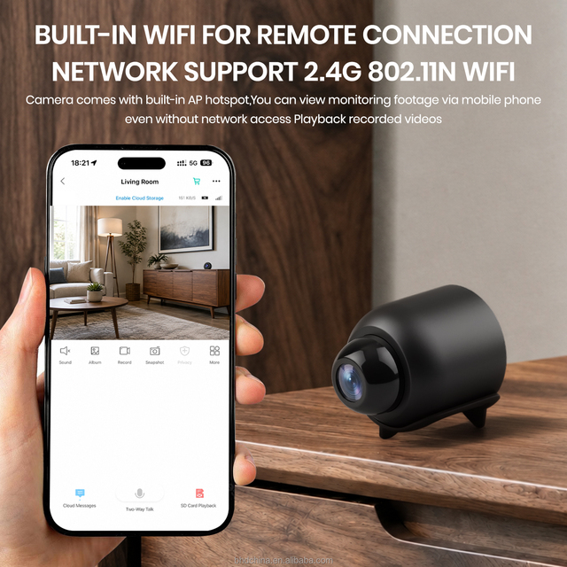 Micro WiFi Camera Mini Hidden Spy Cam 480P HD Portable Wireless Security AP Hotspot Night Vision Motion Detection Remote APP