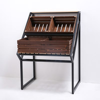 Zware stalen en houtproducten displaystandaard, 3-Tier schaats fruitrek met verwijderbare kratten, 970x650x1380mm