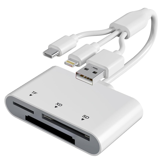 Customizable Multi-Function Card Reader, USB-A / Type-C / to SD/TF/XD High-Speed Reader for DSLR Cameras