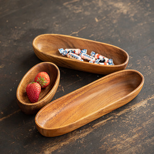 Wooden Boat Shaped Fruit <b>Tray</b> Walnut Material For Snacks Fruits Desserts Tea Nuts Dried Fruits Serving <b>Trays</b> - Product Image 1