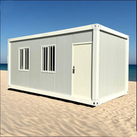 Mini-maison conteneur préfabriquée en panneaux sandwich pour la plage, structure en acier moderne et respirante, type Barndominium