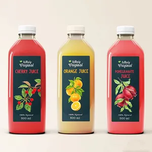 Custom Adhesive Vinyl LOGO Beverage Labels Glass Fruit Juice With Seal Stickers For Jar Bottle Packaging Label