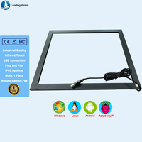 Panel Layar Sentuh Inframerah Industri 15,6 inci dengan Resolusi 4096x4096, Antarmuka USB, Bingkai Aluminium untuk Penggunaan Bisnis