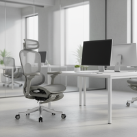 Chaise de bureau ergonomique avec support lombaire et dossier réglables en hauteur, accoudoir en aluminium 6D, nouveau design, unique