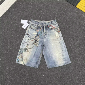 Top Quality Distressed Wash <b>Men's</b> <b>Shorts</b> <b>Baggy</b> Denim Pants Streetwear Acne Studio Jeans <b>Shorts</b> for <b>Men</b> - Product Image 2