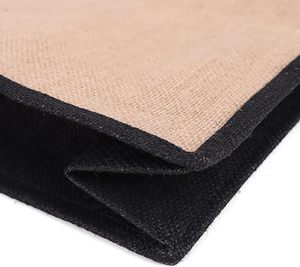 Hot Beach <b>Shopping</b> Grocery Women Recycled Button Closure Rope Handles Black Tote Branded Jute Bags - Product Image 4