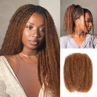 Extensions de cheveux humains vierges brésiliens 100 % naturels, bruts, afro crépus bouclés, cuticules alignées, en vrac, pour dreadlocks, micro-liens/fusion