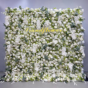 ผนังดอกไม้ประดิษฐ์ 3 มิติ รุ่น FS-White Silk แบบม้วน สำหรับตกแต่งงานแต่งงาน - Product Image 2