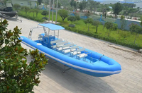 Bateau semi-rigide sportif haute vitesse certifié CE, 9,6 m (32 pi), coque en V profond de 12 m, en Hypalon PVC, coque en fibre de verre, modèle Diver 960 20
