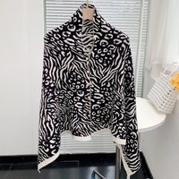 Écharpe-châle d'été tendance pour femme, motif léopard tricoté, style influenceur, pour voyage en extérieur, motif personnalisé