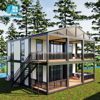 Cabina de acero de contenedor residencial de lujo modular de lujo moderno de alta calidad de 40 pies remoto 2 pisos adecuado para villas y oficinas