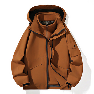 Vestes d'extérieur pour hommes, automne et hiver, nouvelle veste coupe-vent imperméable pour couple, veste Joker pour hommes, manteau de couleur unie, confortable et chaud - Product Image 1